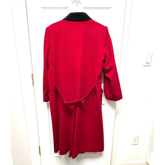 Forecaster of Boston Red Wool Coat w/ Black Velvet Collar | Size 8 - Picture 2 of 10